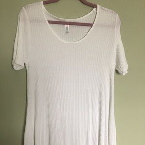 LulaRoe Small White Ribbed Perfect Tee NWOT